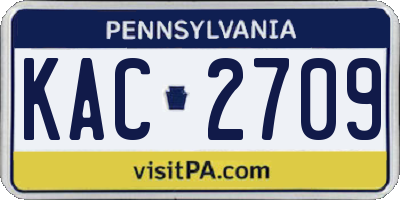 PA license plate KAC2709