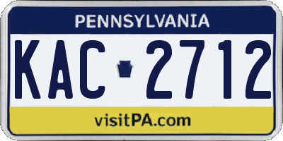 PA license plate KAC2712