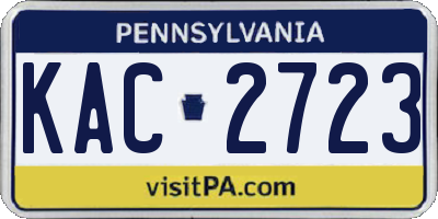 PA license plate KAC2723