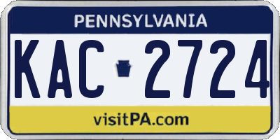 PA license plate KAC2724