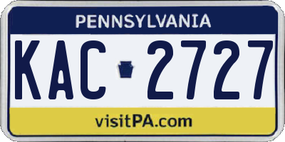 PA license plate KAC2727