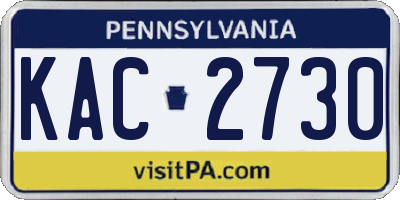 PA license plate KAC2730