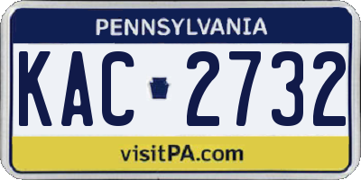PA license plate KAC2732