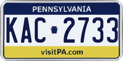 PA license plate KAC2733