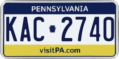 PA license plate KAC2740