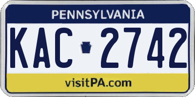 PA license plate KAC2742