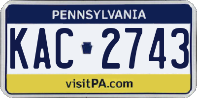 PA license plate KAC2743