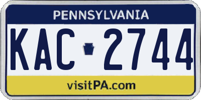 PA license plate KAC2744