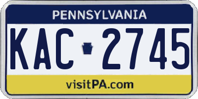 PA license plate KAC2745