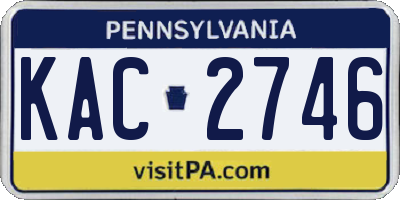 PA license plate KAC2746
