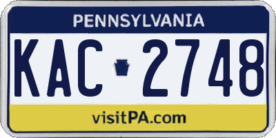 PA license plate KAC2748