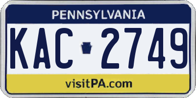 PA license plate KAC2749