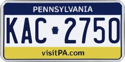 PA license plate KAC2750