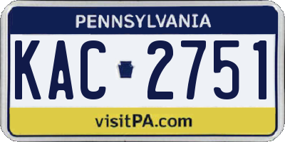 PA license plate KAC2751