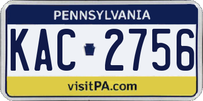 PA license plate KAC2756