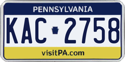 PA license plate KAC2758