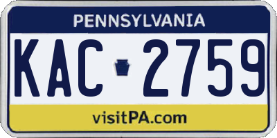 PA license plate KAC2759