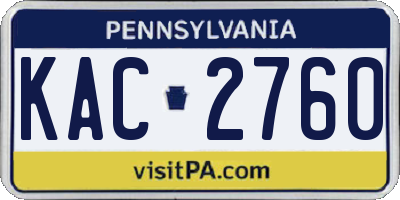 PA license plate KAC2760
