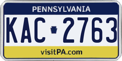 PA license plate KAC2763