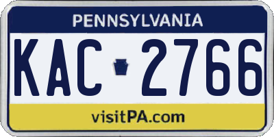 PA license plate KAC2766