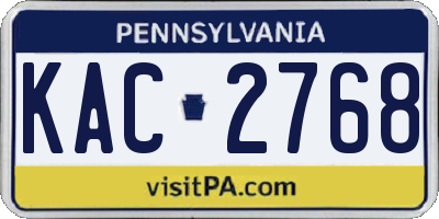 PA license plate KAC2768
