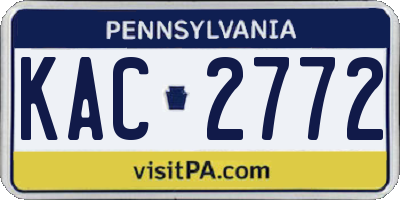 PA license plate KAC2772