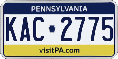 PA license plate KAC2775