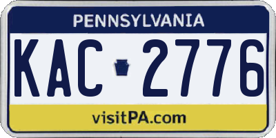 PA license plate KAC2776