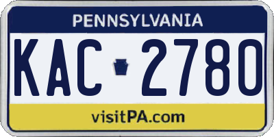 PA license plate KAC2780