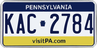 PA license plate KAC2784