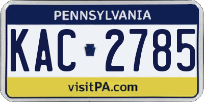 PA license plate KAC2785