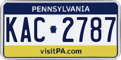PA license plate KAC2787