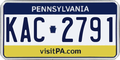 PA license plate KAC2791