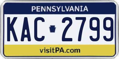 PA license plate KAC2799