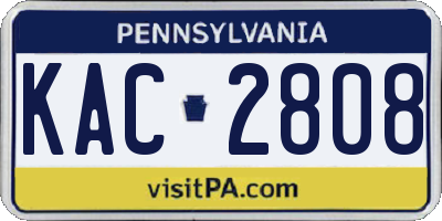 PA license plate KAC2808