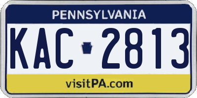 PA license plate KAC2813