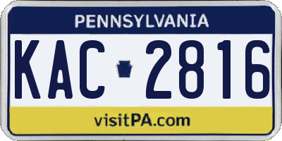 PA license plate KAC2816