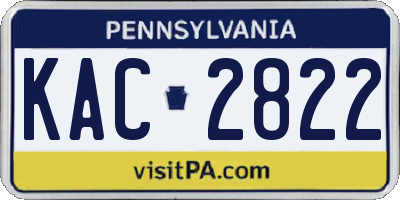 PA license plate KAC2822