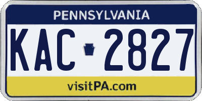 PA license plate KAC2827