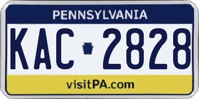 PA license plate KAC2828