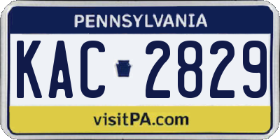 PA license plate KAC2829