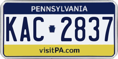 PA license plate KAC2837