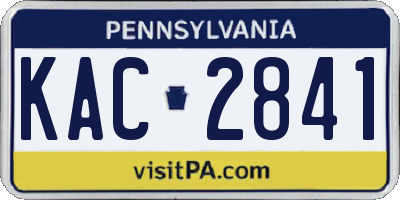 PA license plate KAC2841