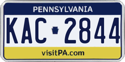 PA license plate KAC2844