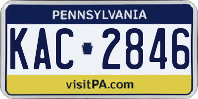 PA license plate KAC2846