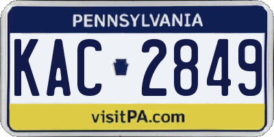 PA license plate KAC2849