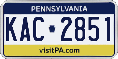 PA license plate KAC2851