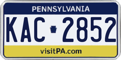 PA license plate KAC2852
