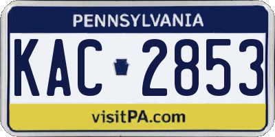 PA license plate KAC2853