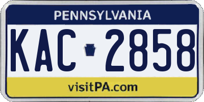 PA license plate KAC2858